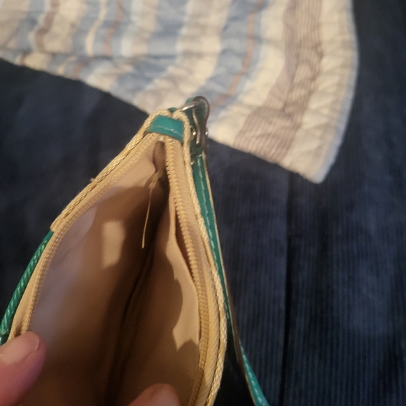 Coach Beige and Teal Women's  Wristlet - Picture 2 of 2